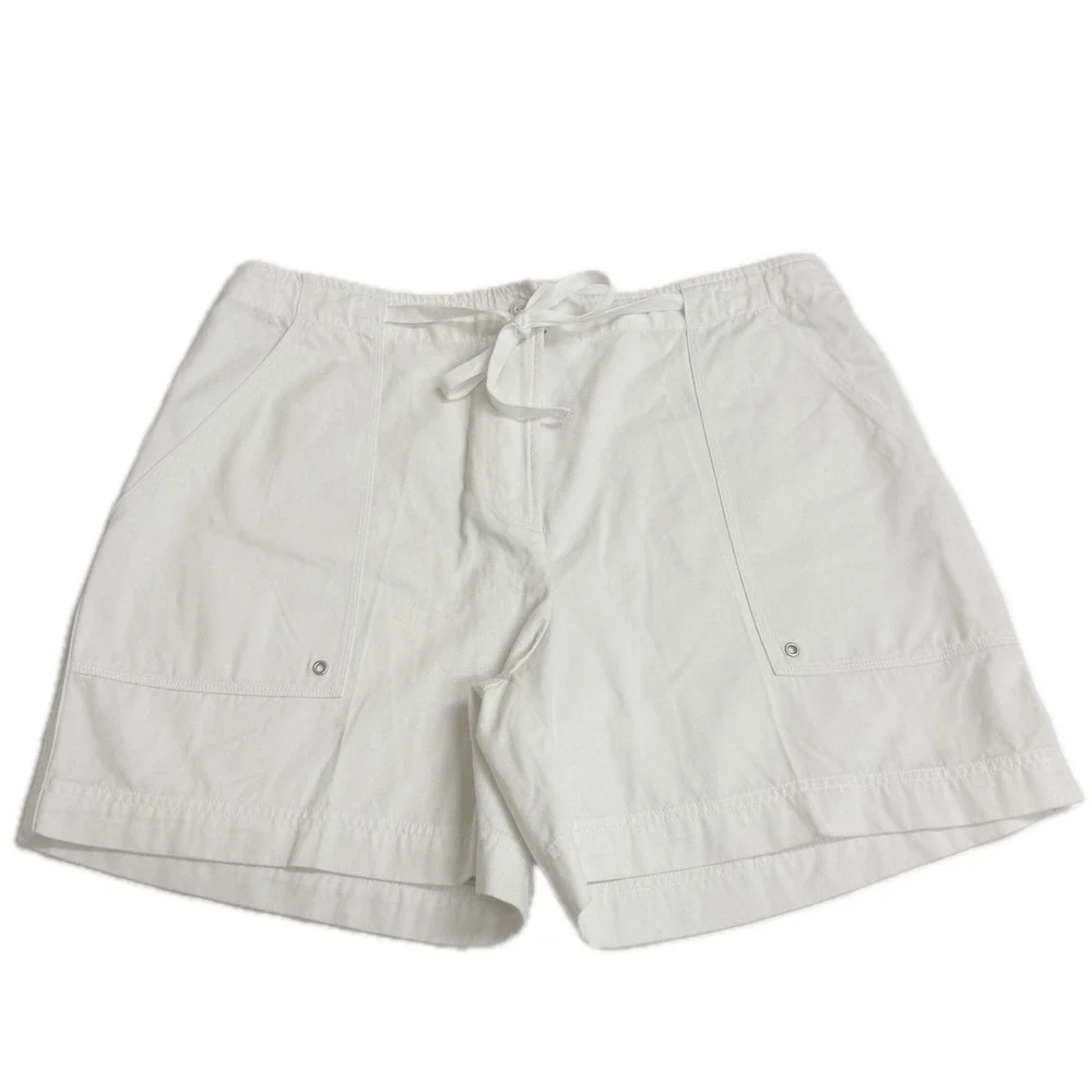 Lauren Ralph Lauren Shorts Womens 16W White Cotton Cargo Utility Drawstring‎